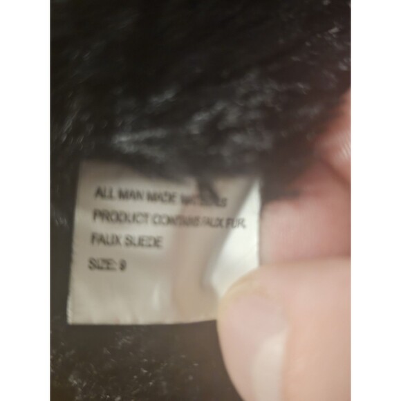 Muk Luks Boots Camila Women Size 9 Black Faux Fur Lined Knit Booties - Picture 10 of 11